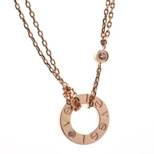 Love series double small cake necklace