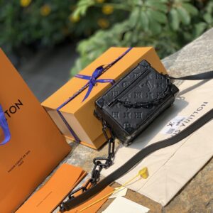 Crossbody bag with black monogram