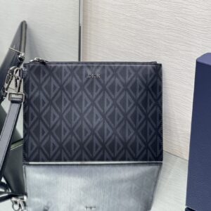 Hermès A5 hand bag with Dior black diamond pattern