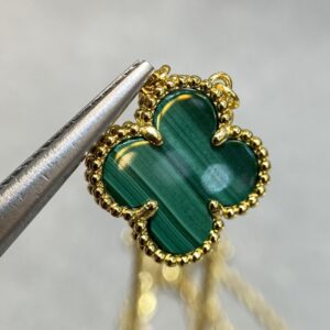 VCA four-leaf peacock stone necklace