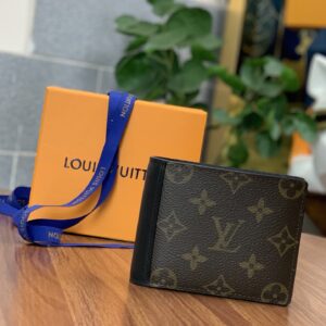 Multiple wallet with Monogram Macassar canvas
