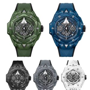 Ceramic Big Bang watch with geometric patterns