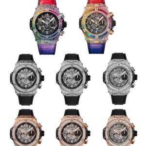 Big Bang Unico rainbow watch with gemstones