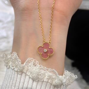 Ruby four-leaf necklace