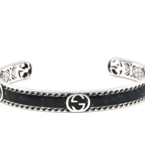 Gucci black enamel bangle