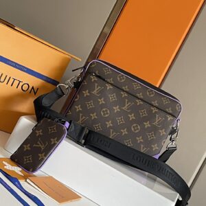 Trio Postman's Bag with Monogram Macassar Canvas