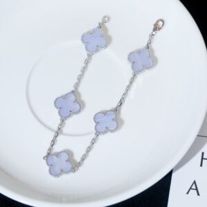 Purple agate five flower bracelet