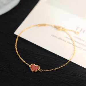 Mini Four-leaf Red Agate Bracelet