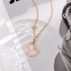 Kylin pink opal gourd necklace