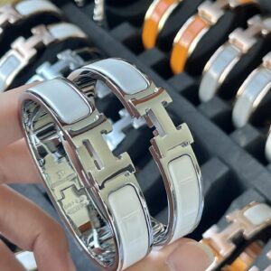 H Cuff Bracelet Platinum White