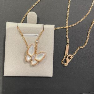 White butterfly necklace