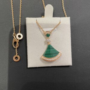 Peacock stone Diva fan necklace