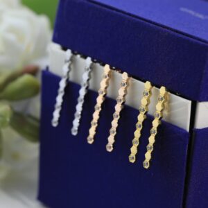 Wave honeycomb two-tone earring