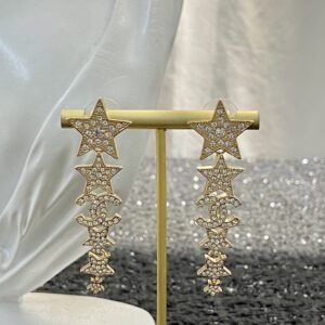 CHANEL 23K Star and Fringe Earrings