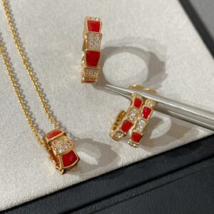 New year red snake necklace