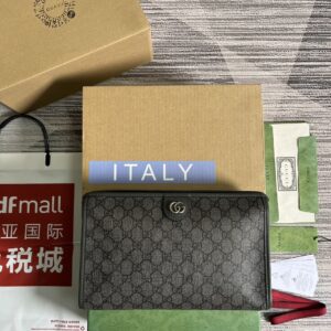 Ophidia series handbag with grey black GG Supreme canvas
