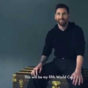 Louis Vuitton suitcase with Messi