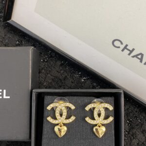 Chanel love crystal double c earring