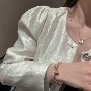 Flower-pattern beaded bracelet with rhinestones for daily wear