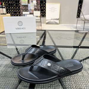 Italian leather sandal with embossed design