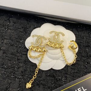 Chanel love crystal asymmetrical AB earring