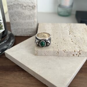 Gucci 925 pure silver GG double G tiger peacock stone ring