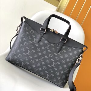 Explorer leather briefcase with signature monogram