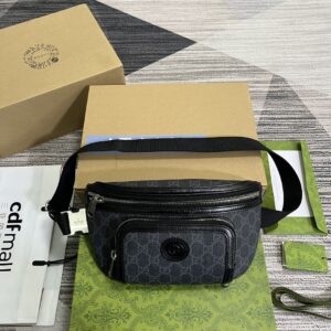 Gucci waist bag model 733240 尺寸：22*15*4cm 颜色：克色pvc