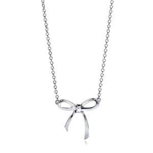 Tiffany bow knot necklace with diamond detail