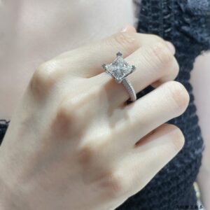 Cartier square white diamond ring