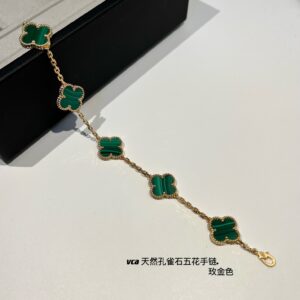 Natural Malachite Five-buckle Bracelet