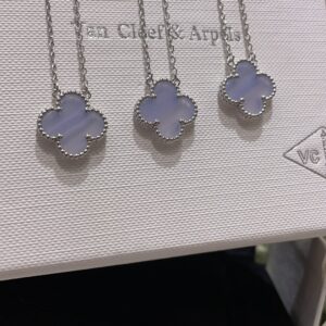 Van Cleef & Arpels Purple Jade Four-Leaf Necklace