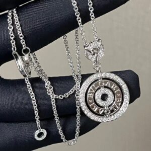 18k gold diamond Fortune disc necklace