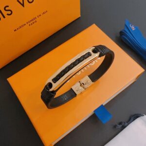 Louis Vuitton cow leather blue bracelet