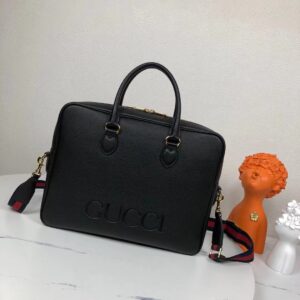 Men's Briefcase with Imported Black Calf Leather