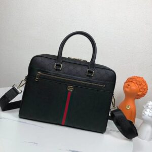 Men's Double G Briefcase with Head-Grain Calf Leather
