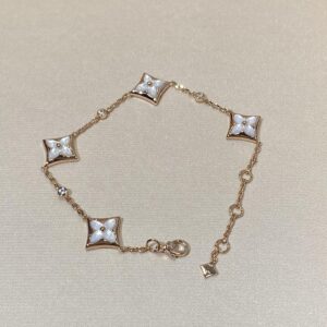 White mother-of-pearl rose gold LV bracelet