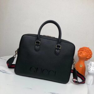 Men's Briefcase with Imported Black Calf Leather
