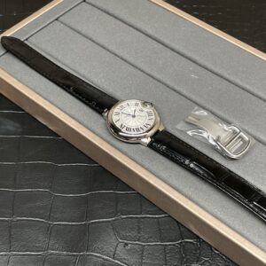 AF Cartier Blue Air-Balloon 33mm mechanical leather/steel