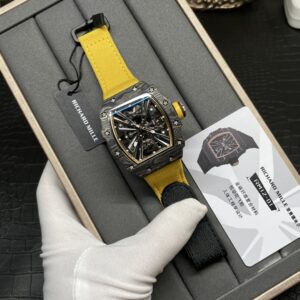 Gold carbon fiber tourbillon watch