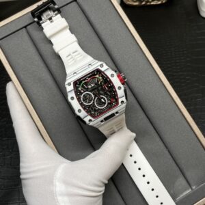White carbon fiber watch