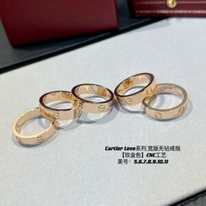 Cartier love series wide version non-diamond ring rose gold color (American sizes 6 7 8 9 10 11) CNC workmanship timeless classic not only hand bracelets also s