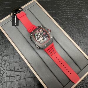 Carbon fiber rose gold watch