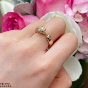 Cartier CNC half-diamond leopard ring