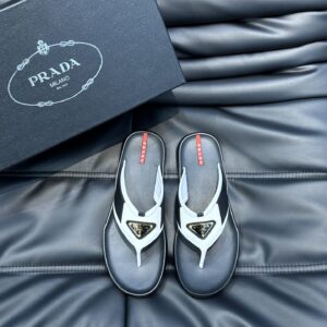 Prada new men's genuine leather slide sandals