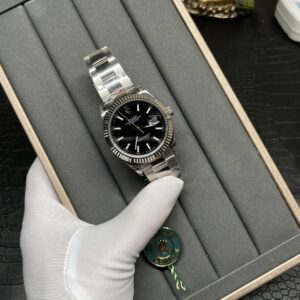Rolex Datejust 41mm White Steel Black Face 3235 Movement