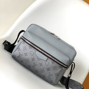 Outdoor Crossbody Bag Taiga leather Monogram canvas