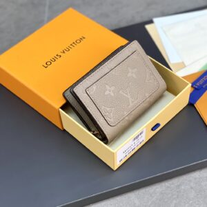 Compact Clea Money Clip Monogram Empreinte Apricot Dots