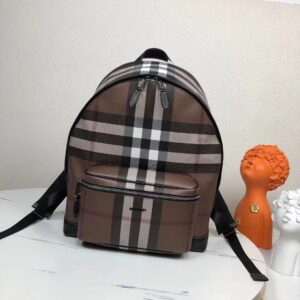 Hazel bark checked shoulder backpack with eco canvas