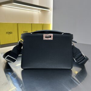 Fendi mini peekaboo hand bag with compact design